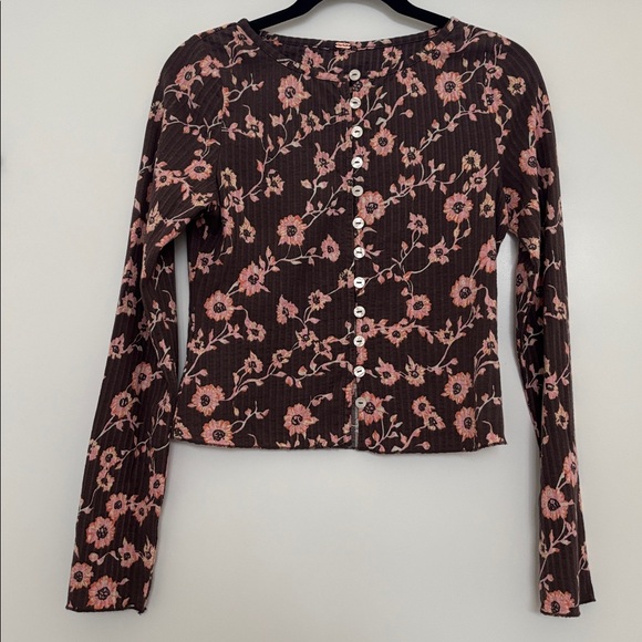 :Price Firm: Free People Tilly Long Sleeve Shirt in French Chocolate - Picture 6 of 10
